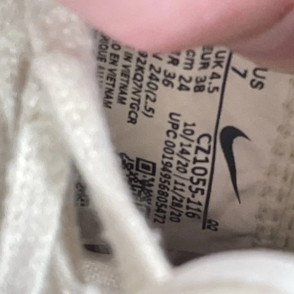 Nike Blazer Mid 77 Women Size 7 Vintage Coconut Milk Off White Hoop CZ1055-116 - Picture 8 of 8